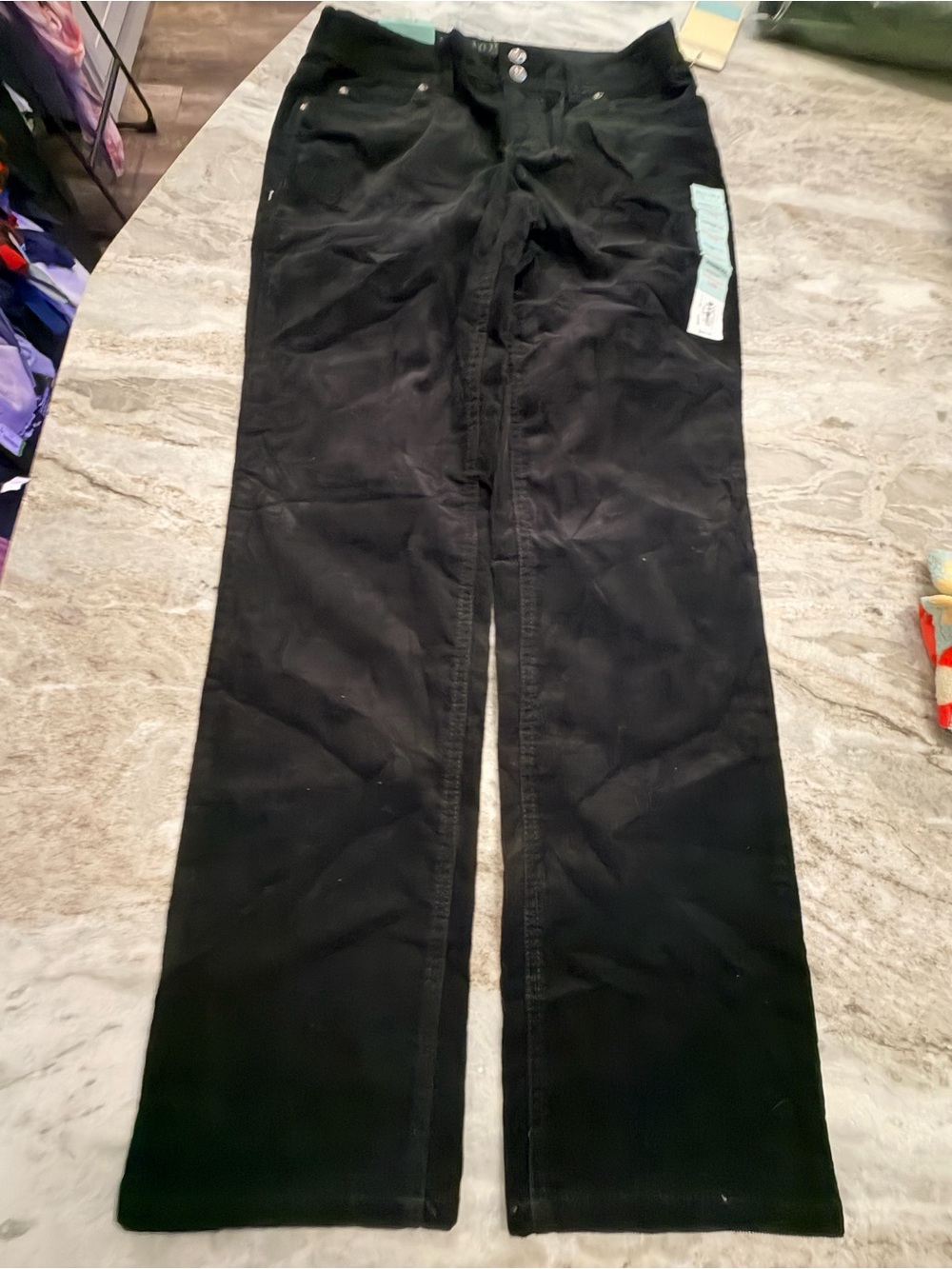 NWT Sonoma Size 4 Short Black Corduroy Modern Fit Straight Leg Pants